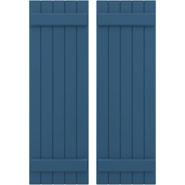 Ekena Millwork Americraft 5-Board, 2 Batten Exterior Real Wood Joined Board-n-Batten Shutters, ARW101BB518X77HBH, PR ARW101BB518X77HBH - main